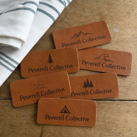Branded leather patches with logo