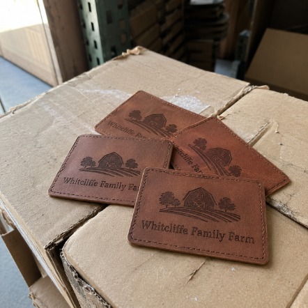Promotional custom leather patches with company logo